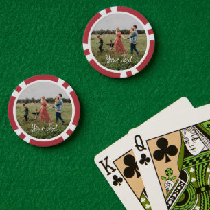 Personalised Photo & Custom Text Template Poker Chips