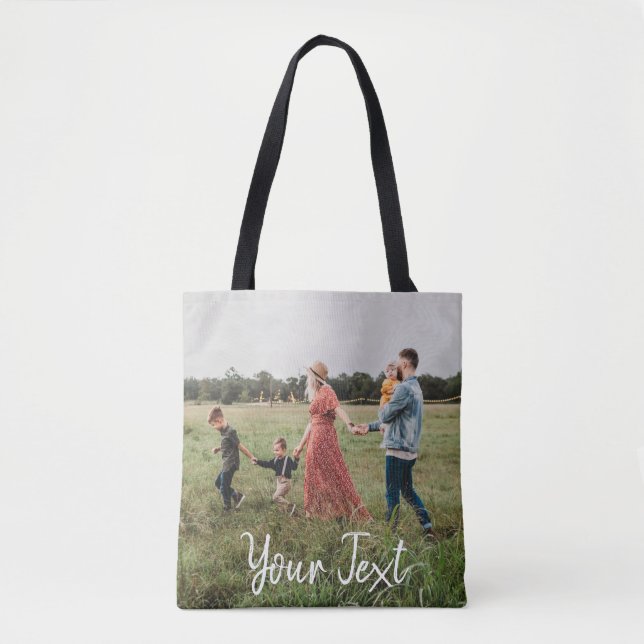 Personalised Photo & Custom Text Template Tote Bag (Front)