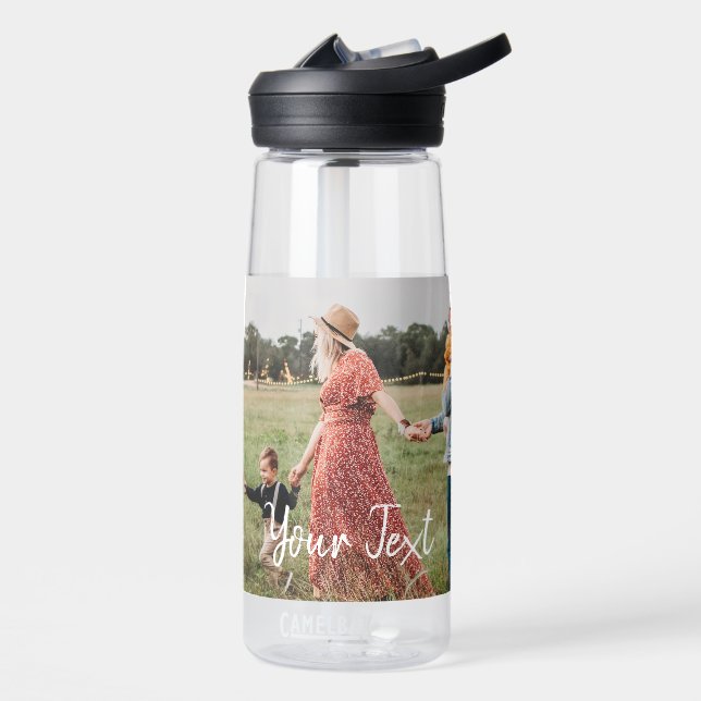 Personalised Photo & Custom Text Template  Water Bottle (Left)