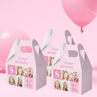 Personalised Photo Cute  Pink Girls Birthday Party Favour Box