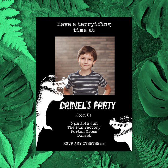 Personalised Photo Dinosaur Birthday Party Invitation (Creator Uploaded)
