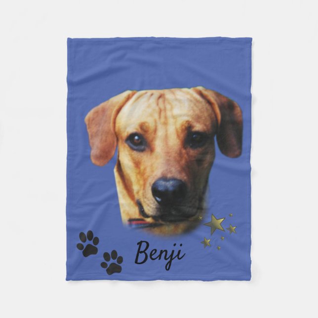 Personalised Photo Dog picture Throw Blanket (Front)