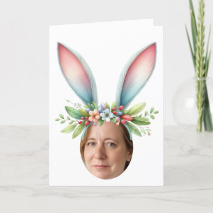 Personalised Photo Easter bunny ears rabbit card