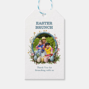 Personalised photo easter floral thank you gift tags