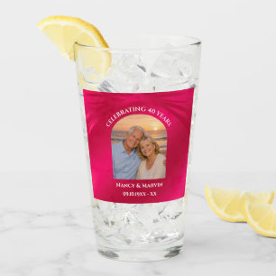 Personalised Photo Elegant 40th Anniversary Gift Glass