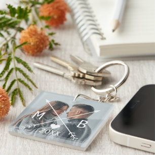 Personalised Photo Elegant Classy Love Heart Key Ring