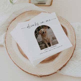 Personalised Photo Elegant Dog Wedding Napkin