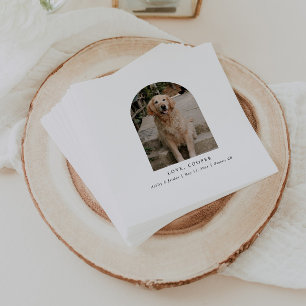 Personalised Photo Elegant Dog Wedding Napkin