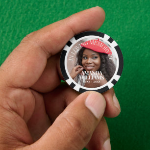 Personalised Photo Elegant Memorial Poker Chips