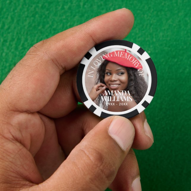 Personalised Photo Elegant Memorial Poker Chips (Hand)