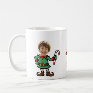 Personalised Photo Elf Face Funny Custom Christmas Coffee Mug