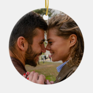 Personalised photo engagement Christmas  Ceramic Ornament