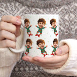 Personalised Photo Face Funny Christmas Elf Kid Coffee Mug<br><div class="desc">Replace the face of this elf with your favourite photo (make sure to crop as much to the face as possible and use an app to remove the background) and personalise this funny Christmas Holiday coffee mug with your kid, husband, or boyfriend on it! Also a fun and unique surprise...</div>