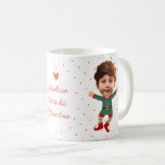 Personalised Photo Face Funny Christmas Elf Kid Coffee Mug<br><div class="desc">Funny and unique surprise Holiday mug for grandma and grandpa, mum or dad - as a gift or stocking stuffer - with your personal custom message in modern hand written script. Replace the face of this elf with your favourite photo (make sure to crop as much to the face as...</div>