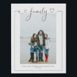 Personalised Photo Family Love Heart Typography Faux Canvas Print<br><div class="desc">Make a Personalised Photo keepsake wall art  - Faux Wrapped Canvas Print from Ricaso - add your own photos and text - a stunning family love heart typography style frame surrounds your photograph - wonderful keepsake gifts</div>