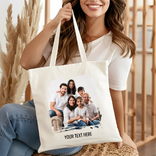 Personalised Photo Family Matching Custom Text Tote Bag