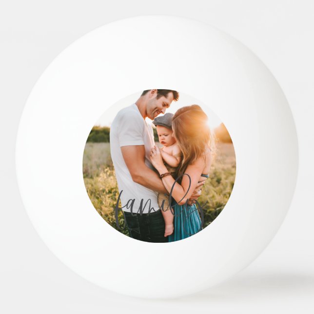 Personalised Photo Family Script  Ping Pong Ball (Front)