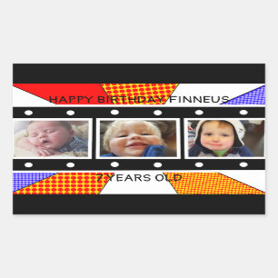 Personalised Photo Filmstrip Birthday Rectangular  Rectangular Sticker