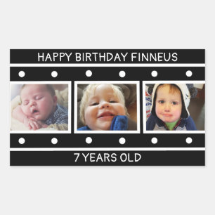 Personalised Photo Filmstrip Birthday Rectangular Sticker