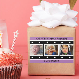 Personalised Photo Filmstrip Birthday Rectangular Sticker