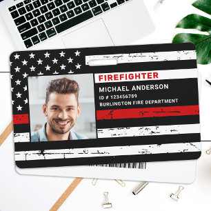 Personalised Photo Fireman ID Card Firefighter ID ID Badge