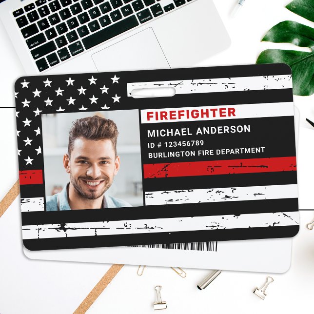 Personalised Photo Fireman ID Card Firefighter ID ID Badge (Creator Uploaded)