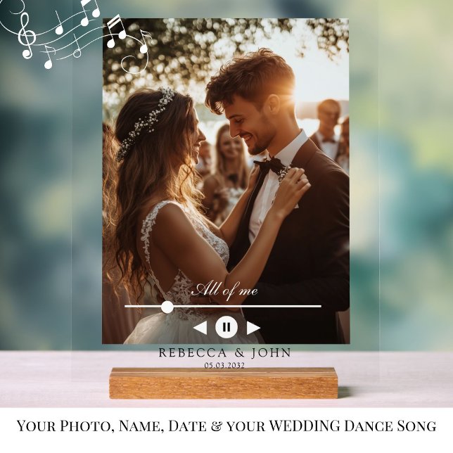 Personalised, Photo, First Dance, Wedding Sign (Personalized, Photo, First Song, Wedding, Memory, Acyrly Sign for Couples /Newylweds.)