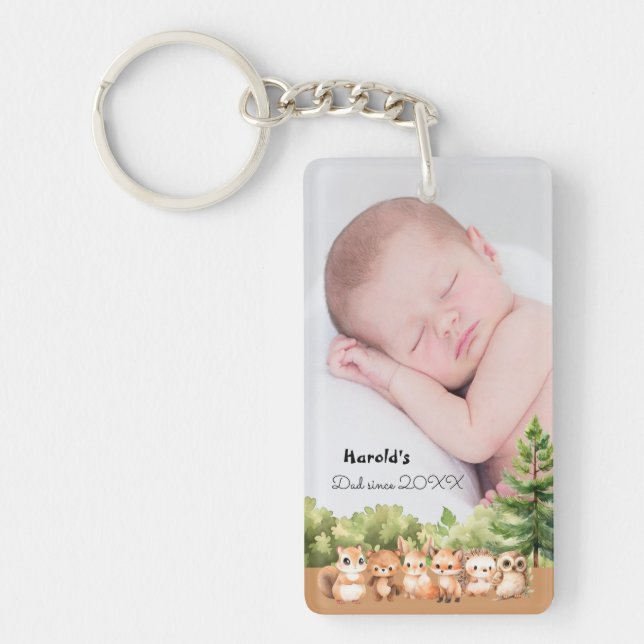 Personalised Photo First Fathers Day Key Ring (Front)