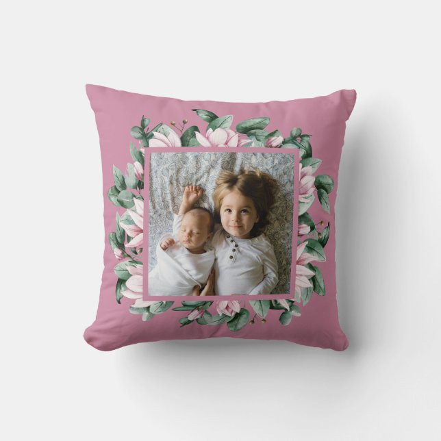 Personalised Photo Floral Frame Double-Sided   Cushion (Front)