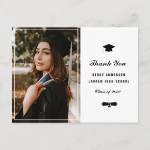 Personalised photo frame graduation thank you postcard