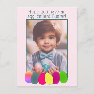Personalised Photo Fun Elegant Coloured Eggs Easte Holiday Postcard