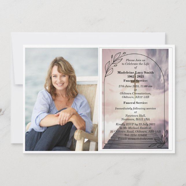 Personalised Photo Funeral Invitation (Front)