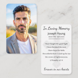 Personalised Photo Funeral Tribute Memorial Card