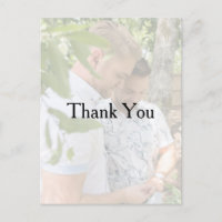 Personalised Photo Gay Wedding Thank You Postcard