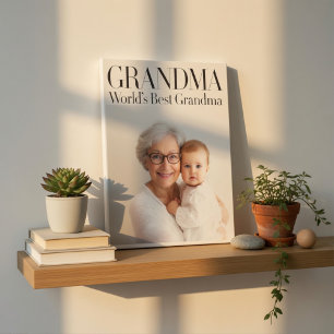 Personalised Photo Gift World's Best Grandma Canvas Print