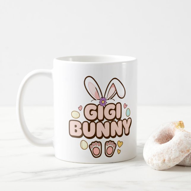 Personalised Photo "Gigi Bunny" Easter Coffee Mug (With Donut)