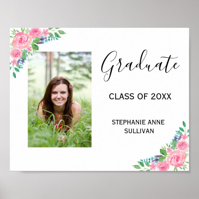 Personalised Photo Girly Graduation Poster (Front)