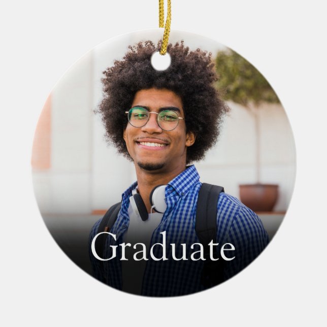 Personalised Photo Graduate Definition Ceramic Ornament (Front)