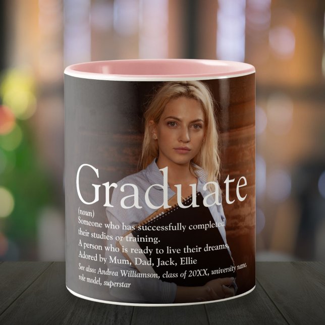 Personalised Photo Graduate Definition Two-Tone Coffee Mug (Personalized Photo Graduate Definition Two-Tone Coffee Mug)