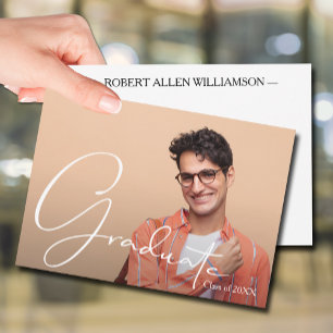 Personalised Photo Graduate Flat Thank You Card