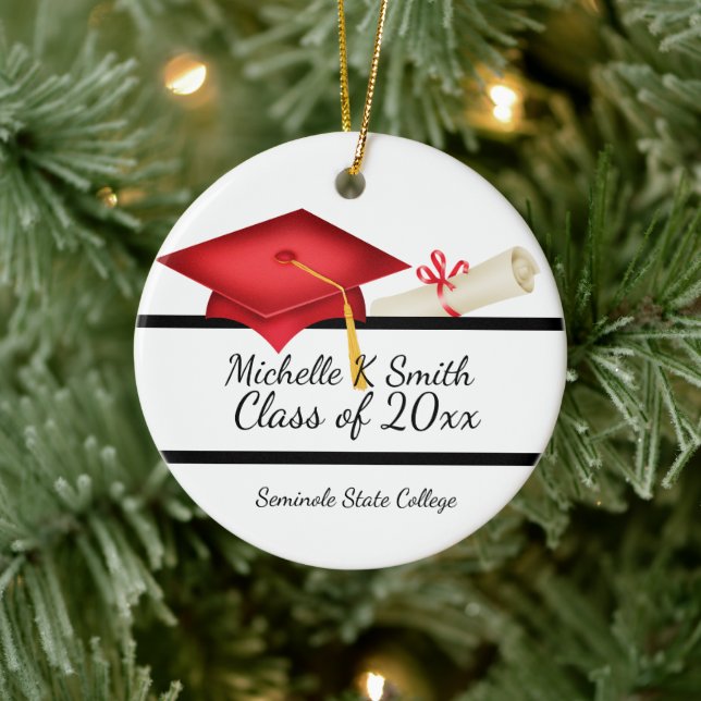 Personalised Photo Graduation Ceramic Ornament (Tree)