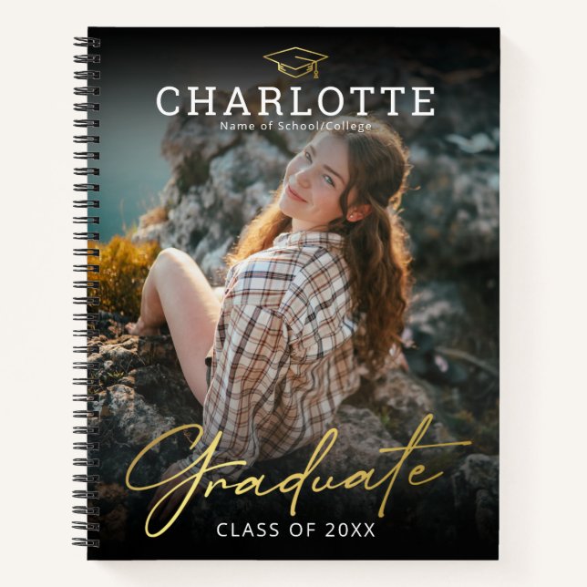Personalised Photo Graduation Guest Notebook (Front)