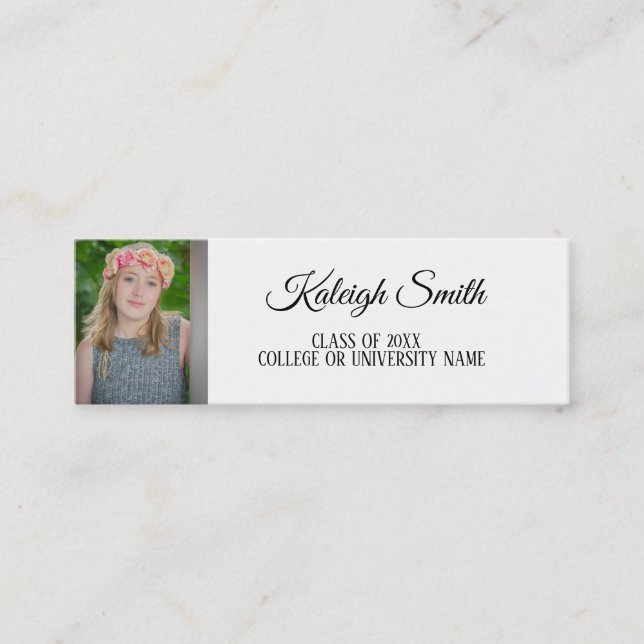 Personalised Photo Graduation Insert Name Card (Front)