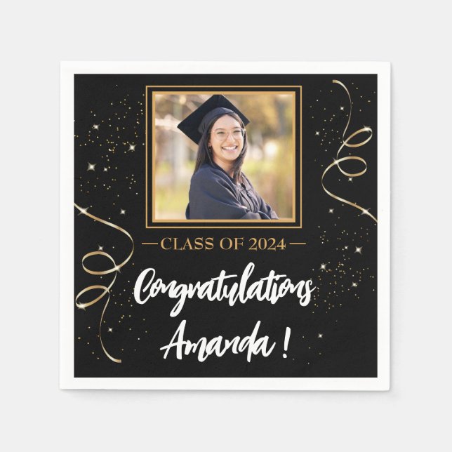 Personalised Photo Graduation Napkin (Front)