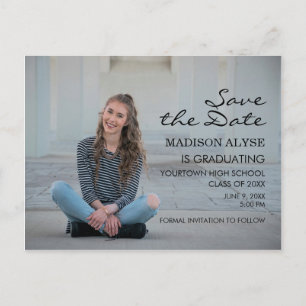 Personalised Photo Graduation Save the Date Announcement Postcard