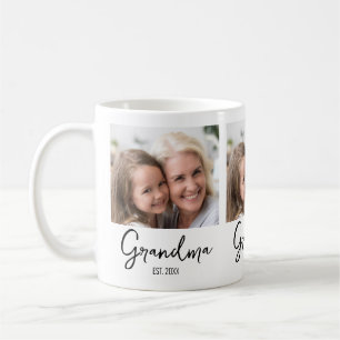 Personalised Photo Grandma Established Year Coffee Mug