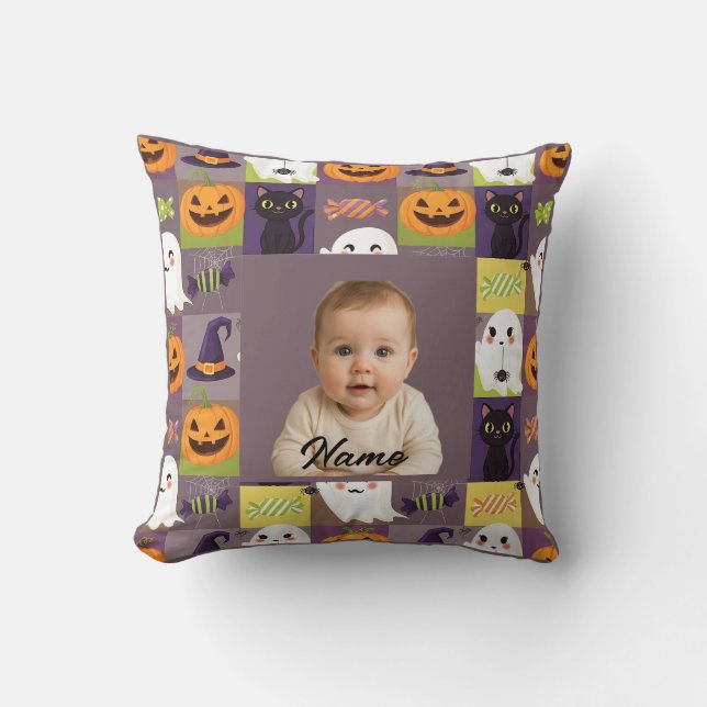 Personalised Photo Halloween - Custom Spooky Decor Cushion (Front)