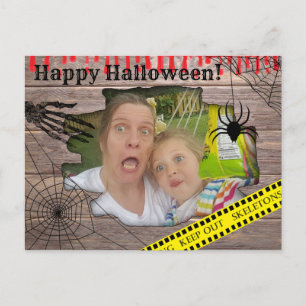 Personalised Photo Halloween Trapped Behind Wall Postcard