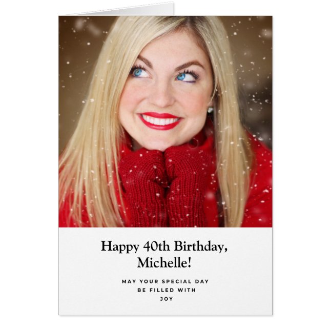 Personalised Photo Happy Birthday Any Age Card  (Front)