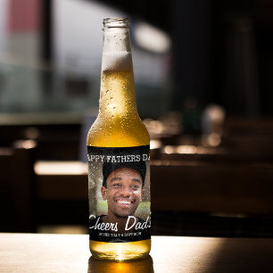 Personalised Photo Happy Fathers Day Beer Bottle Label